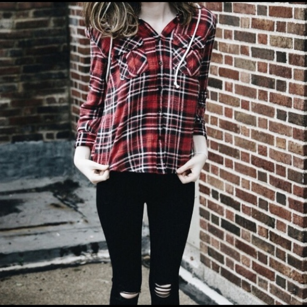 Flannel Hooded Jacket
